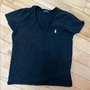 Black V-Neck Polo Shirt